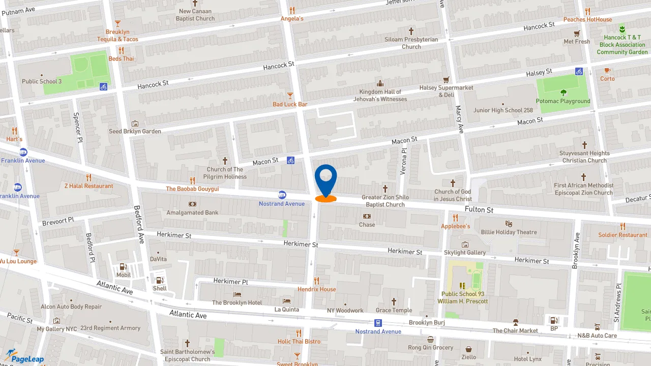 https://pageleap.com map showing location of Burger King in Brooklyn.