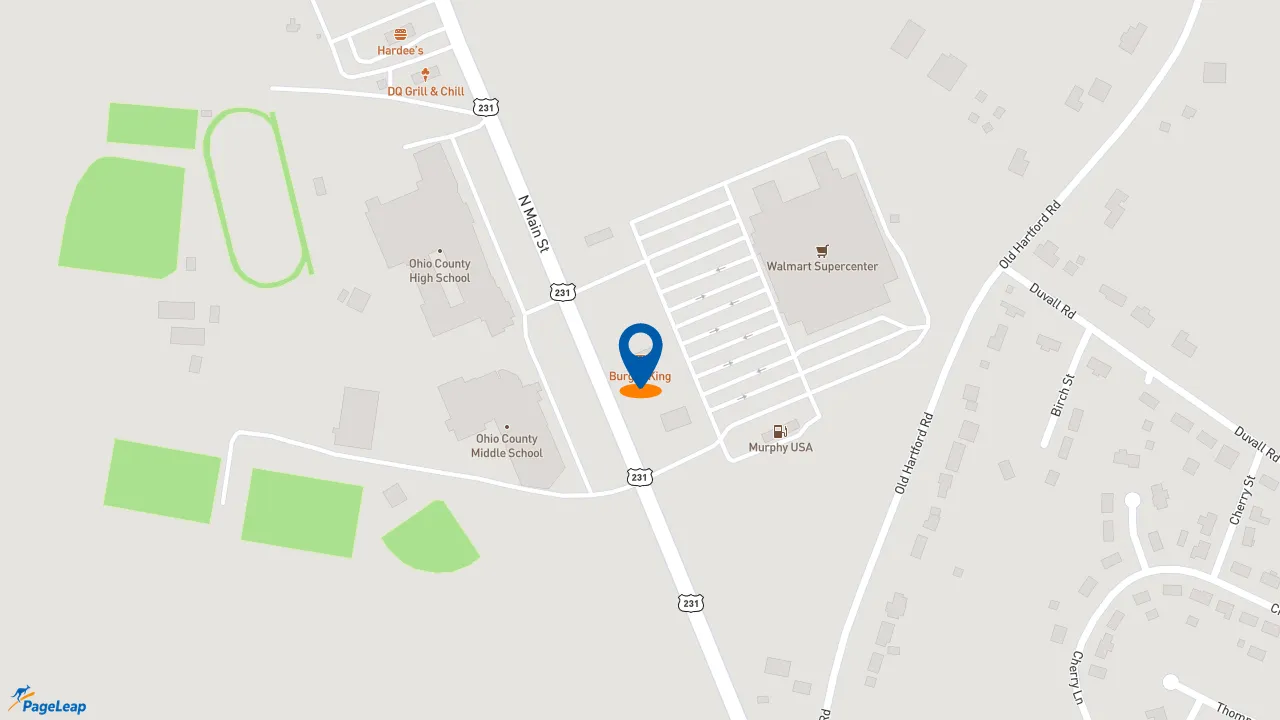 https://pageleap.com map showing location of Burger King in Beaver Dam.