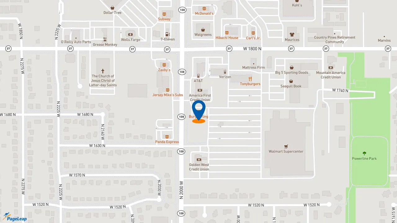 https://pageleap.com map showing location of Burger King in Clinton.