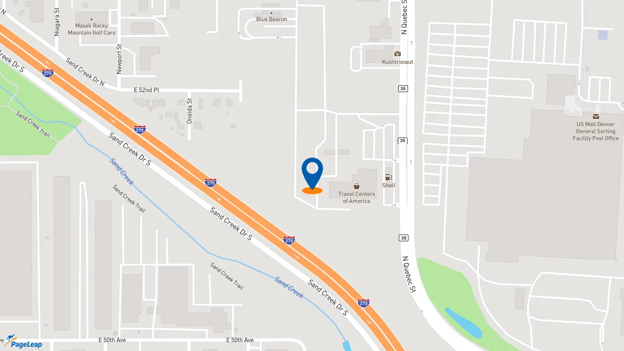 https://pageleap.com map showing location of Burger King in Denver.