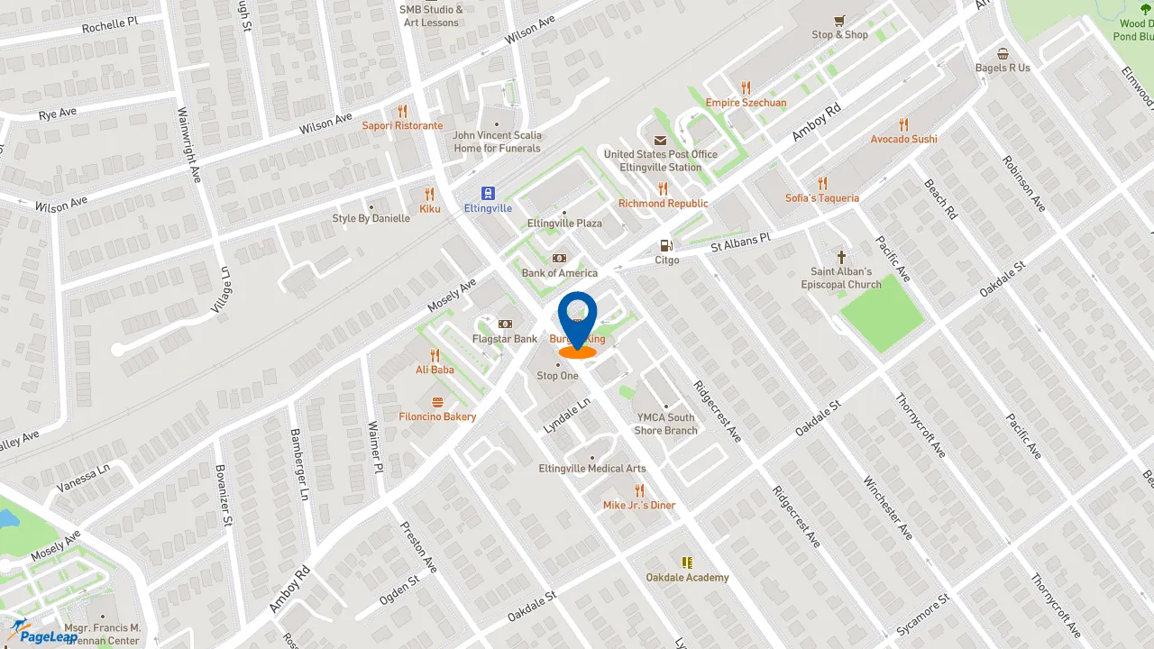 https://pageleap.com map showing location of Burger King in Staten Island.