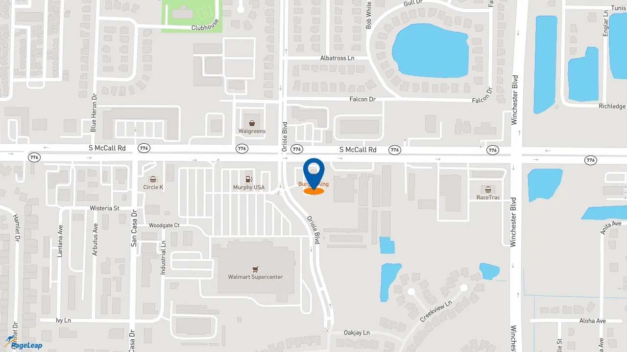 https://pageleap.com map showing location of Burger King in Englewood.