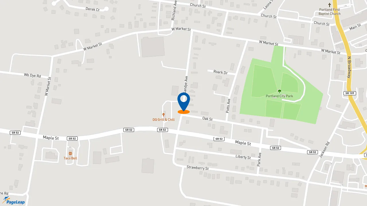 https://pageleap.com map showing location of Burger King in Portland.