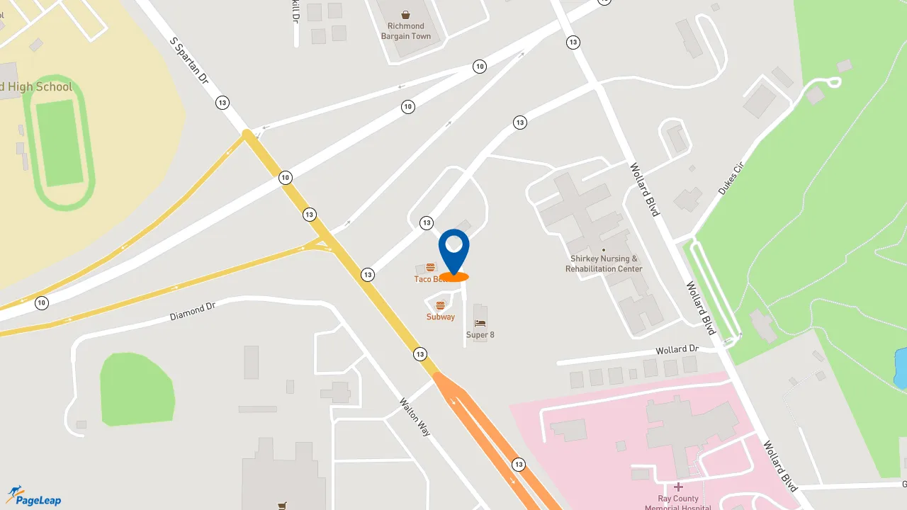 https://pageleap.com map showing location of Burger King in Richmond.