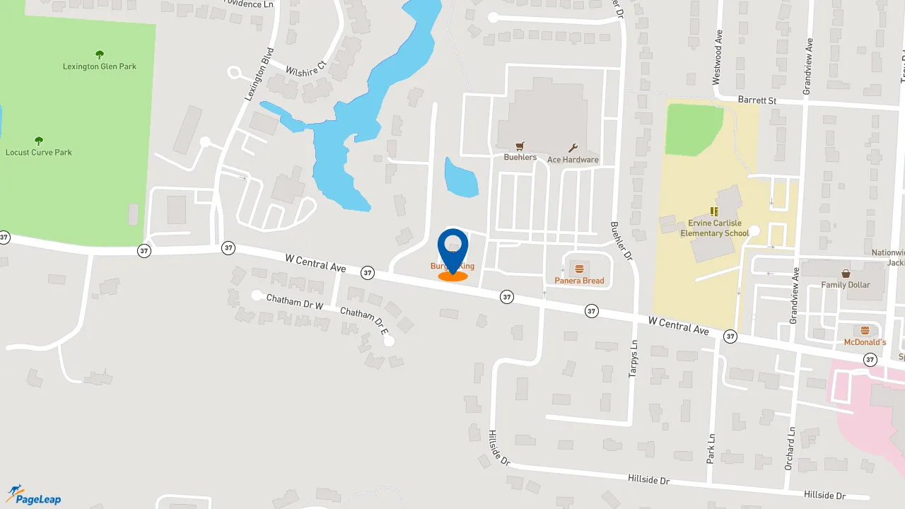 https://pageleap.com map showing location of Burger King in Delaware.