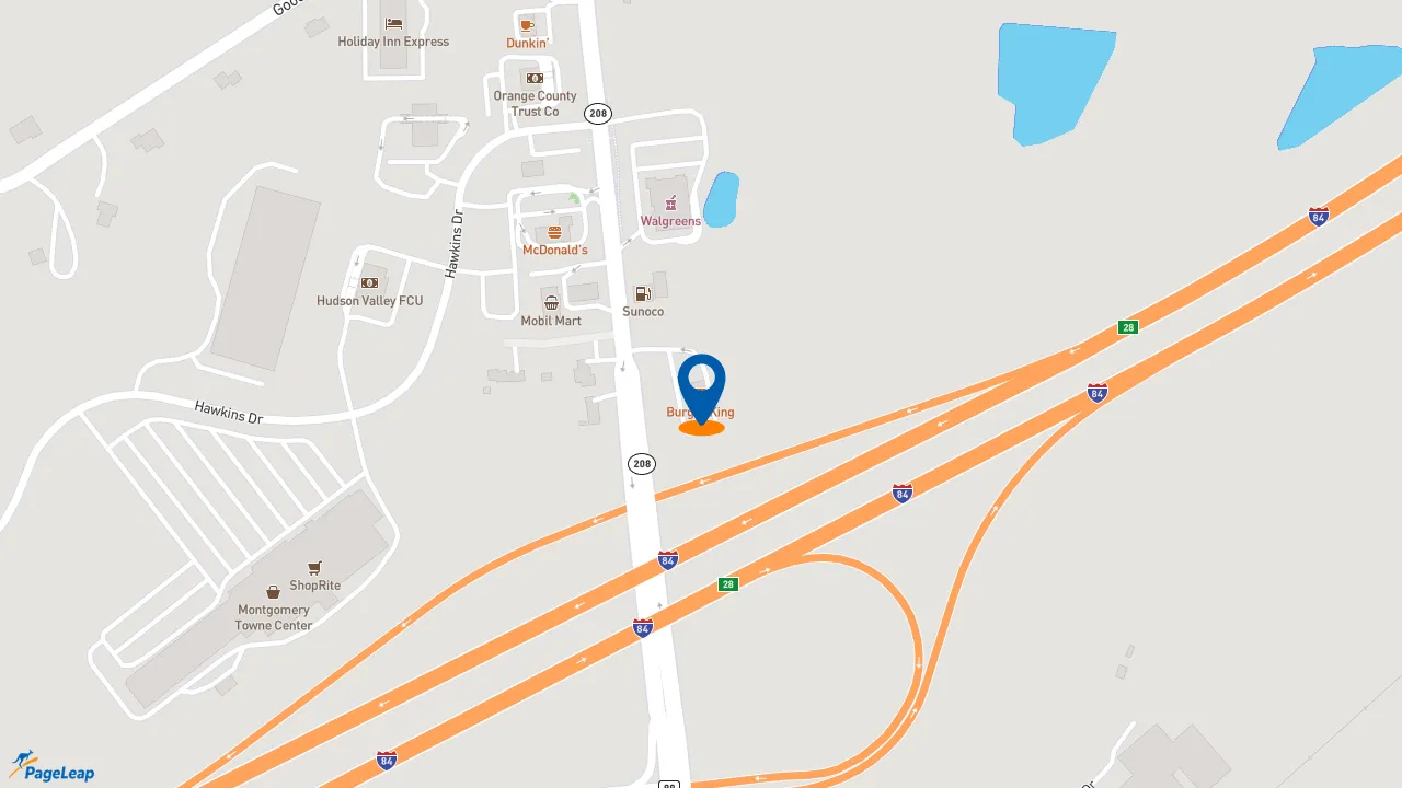 https://pageleap.com map showing location of Burger King in Montgomery.