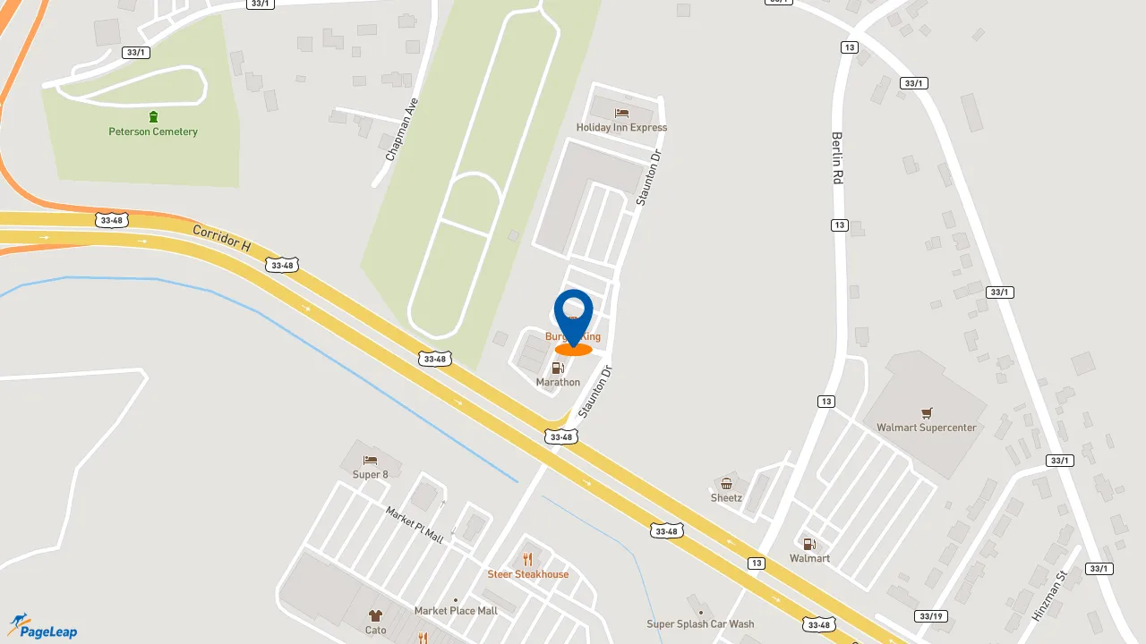 https://pageleap.com map showing location of Burger King in Weston.