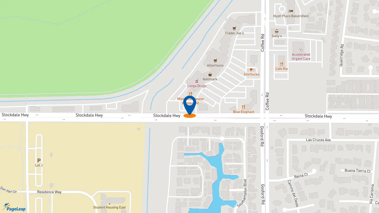 https://pageleap.com map showing location of Burger King in Bakersfield.