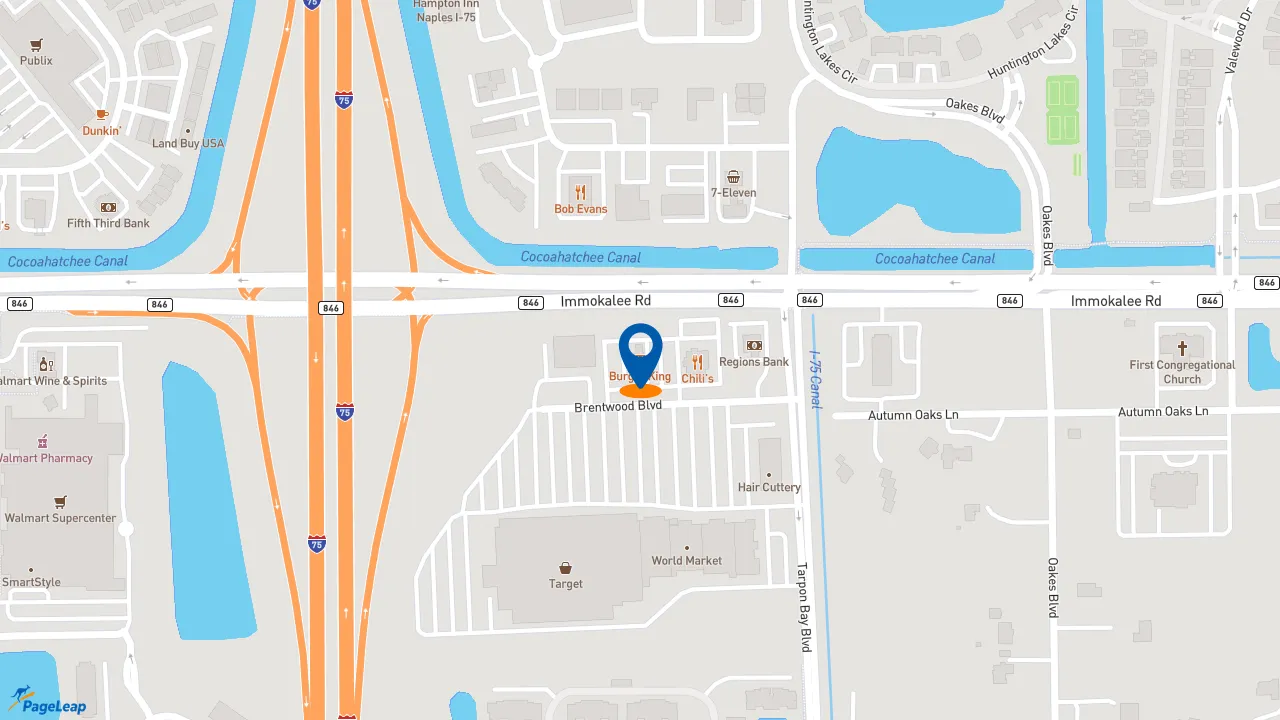 https://pageleap.com map showing location of Burger King in Naples.