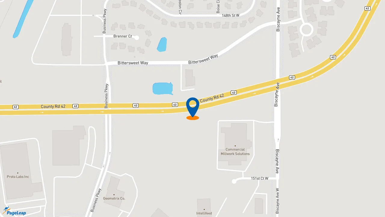 https://pageleap.com map showing location of Burger King in Rosemount.