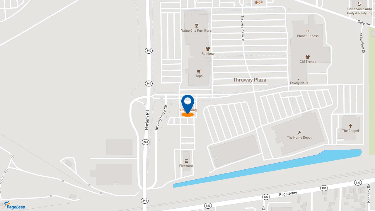 https://pageleap.com map showing location of Burger King in Cheektowaga.