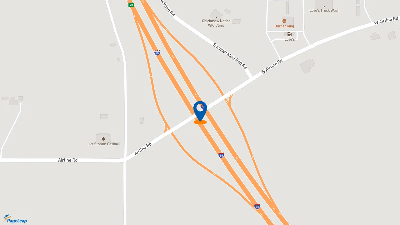 https://pageleap.com map showing location of Burger King in Pauls Valley.