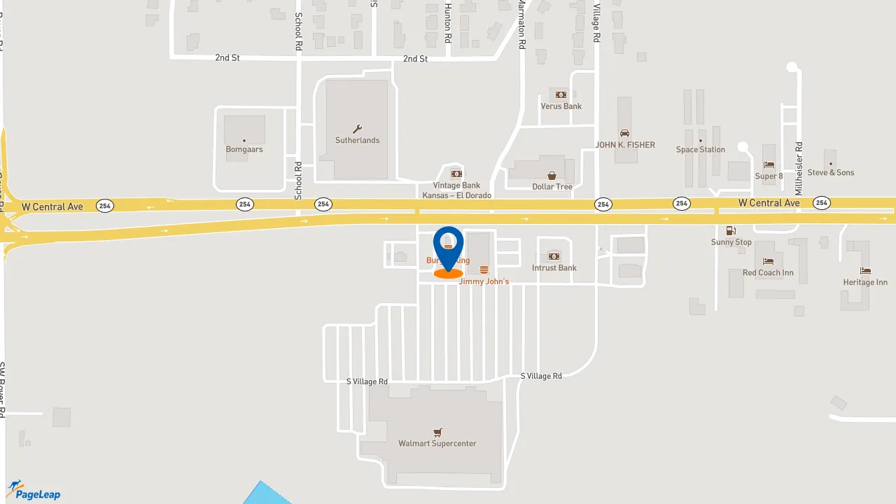 https://pageleap.com map showing location of Burger King in El Dorado.