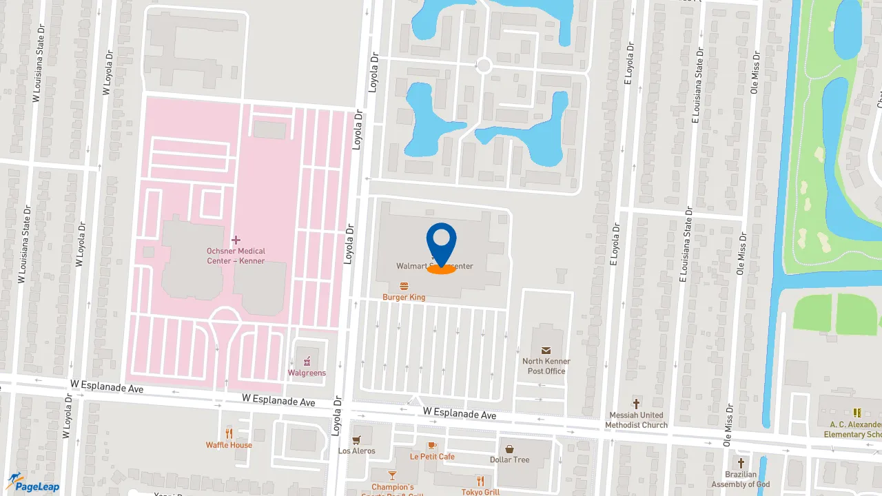 https://pageleap.com map showing location of Burger King in Kenner.