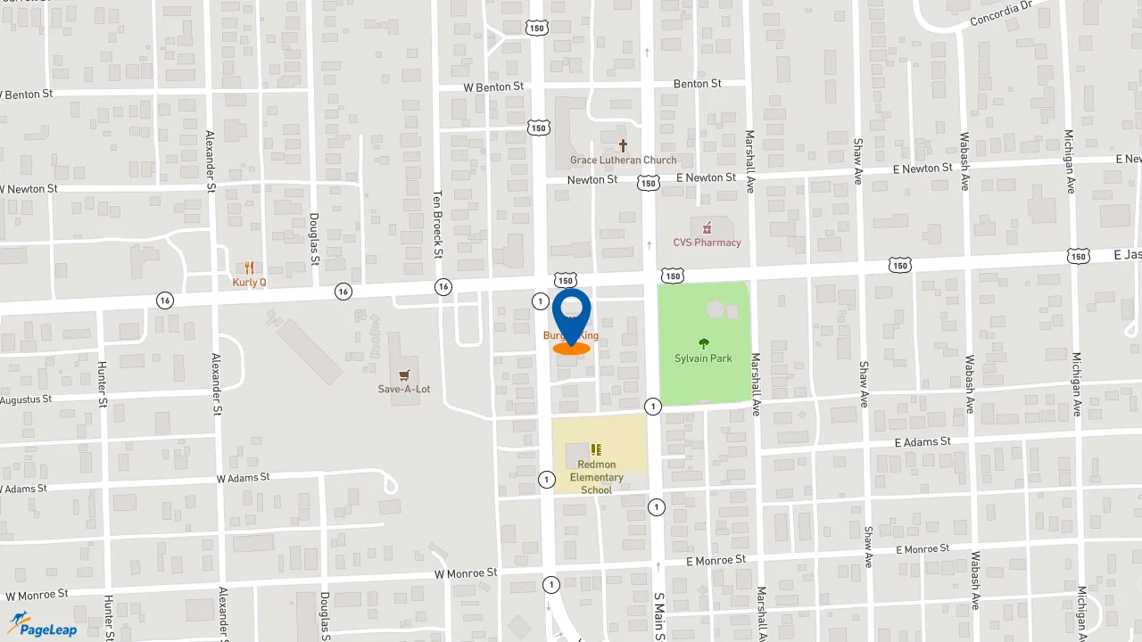 https://pageleap.com map showing location of Burger King in Paris.