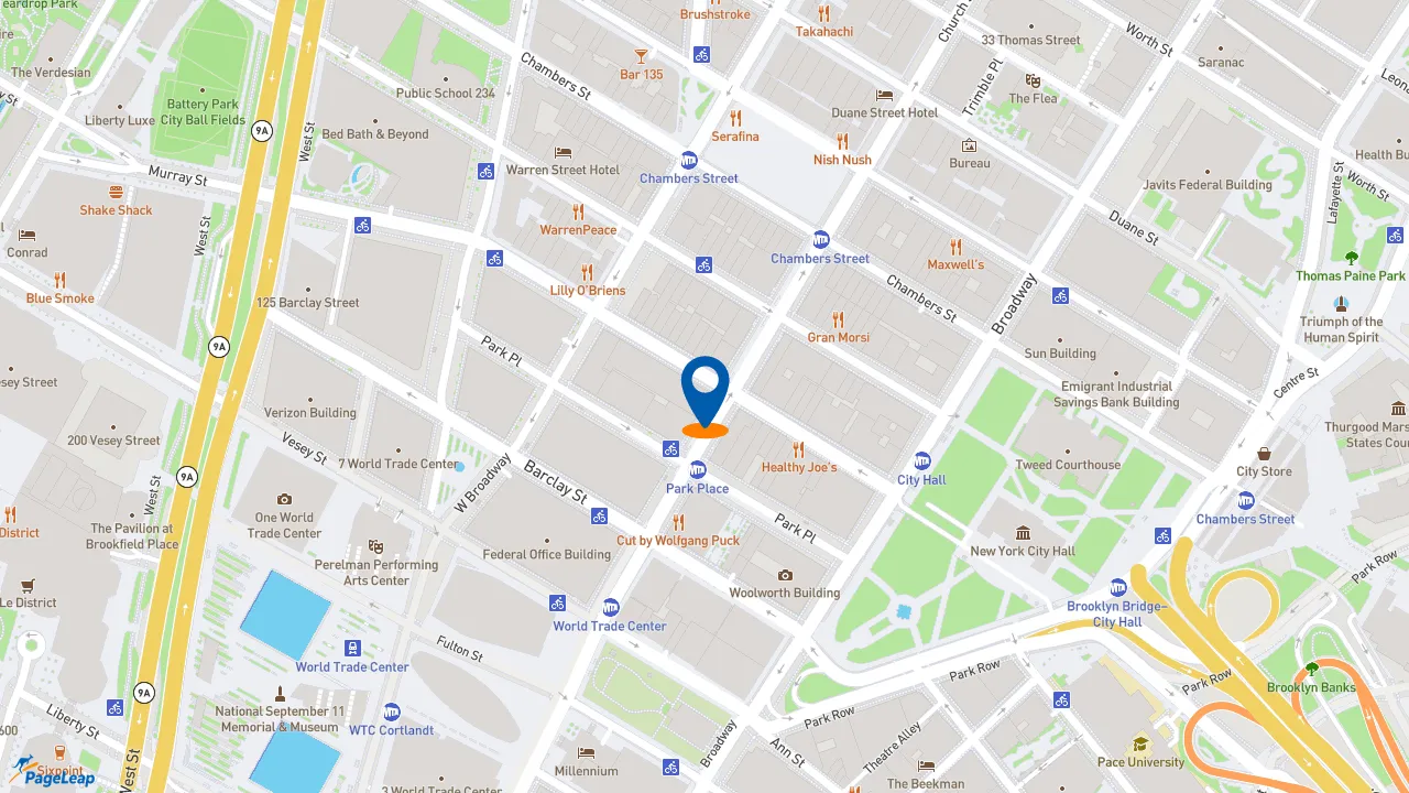 https://pageleap.com map showing location of Burger Village in New York.