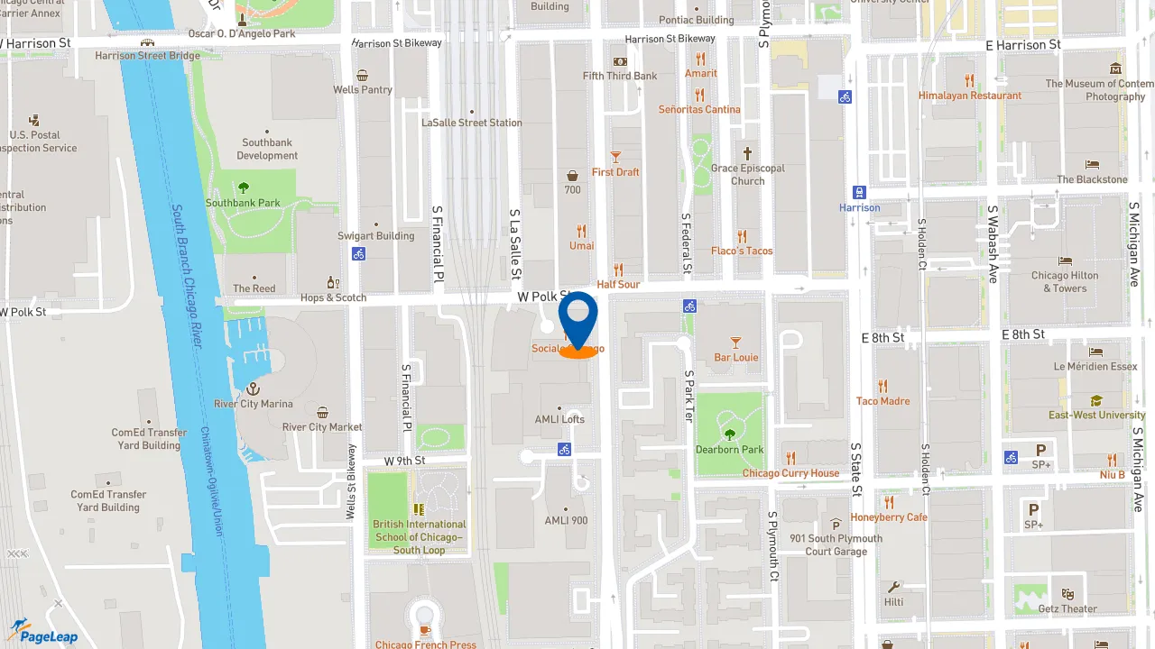 https://pageleap.com map showing location of Cafe Press Chicago in Chicago.