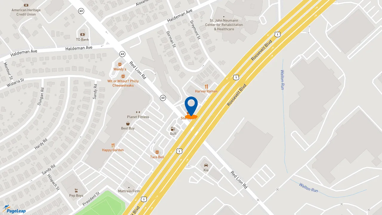 https://pageleap.com map showing location of California Tortilla - Permanently Closed in Philadelphia.