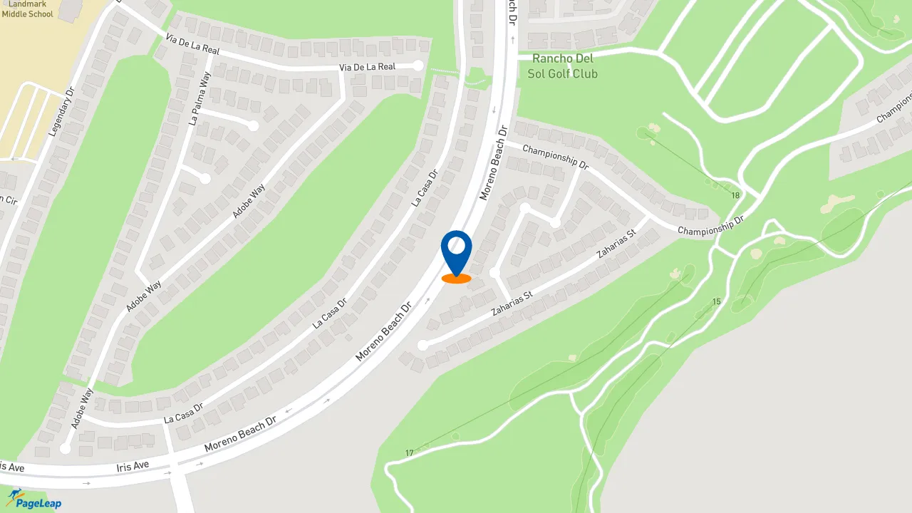 https://pageleap.com map showing location of Capriotti&#039;s Sandwich Shop in Moreno Valley.