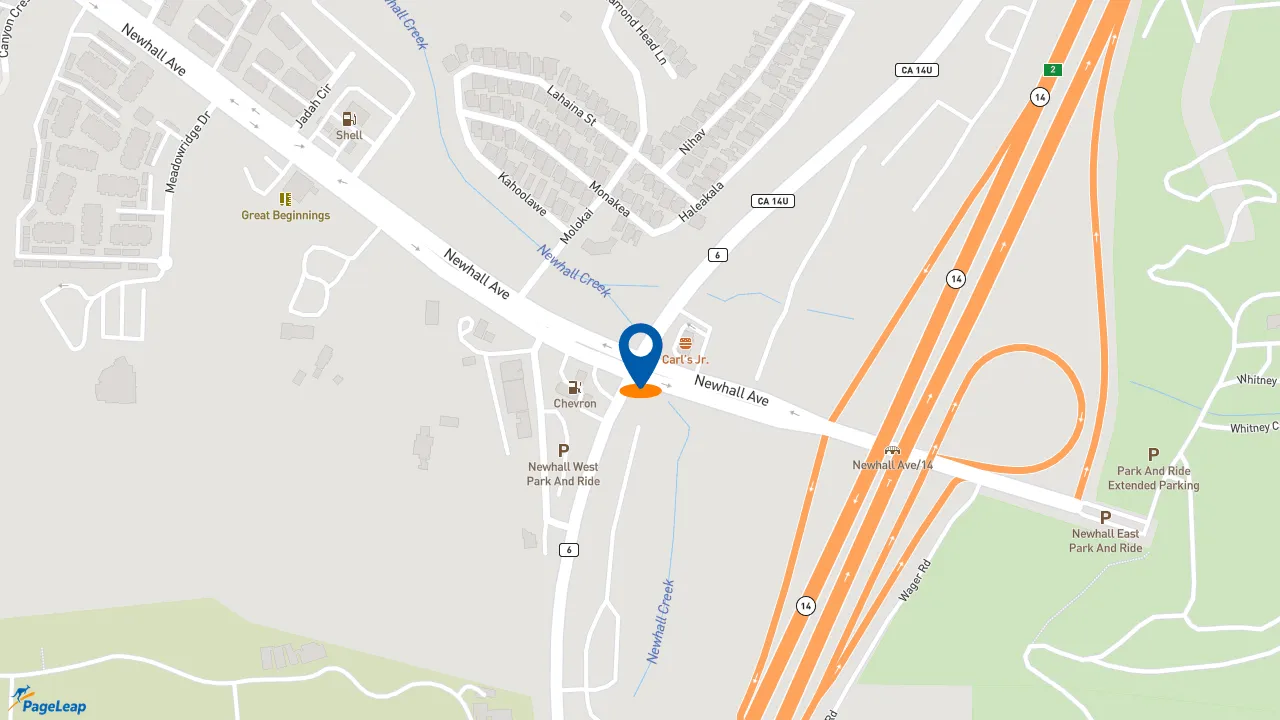 https://pageleap.com map showing location of Capriotti&#039;s Sandwich Shop in Santa Clarita.