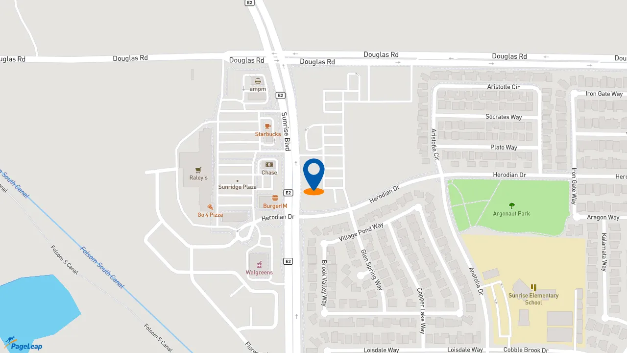https://pageleap.com map showing location of Capriotti&#039;s Sandwich Shop in Rancho Cordova.