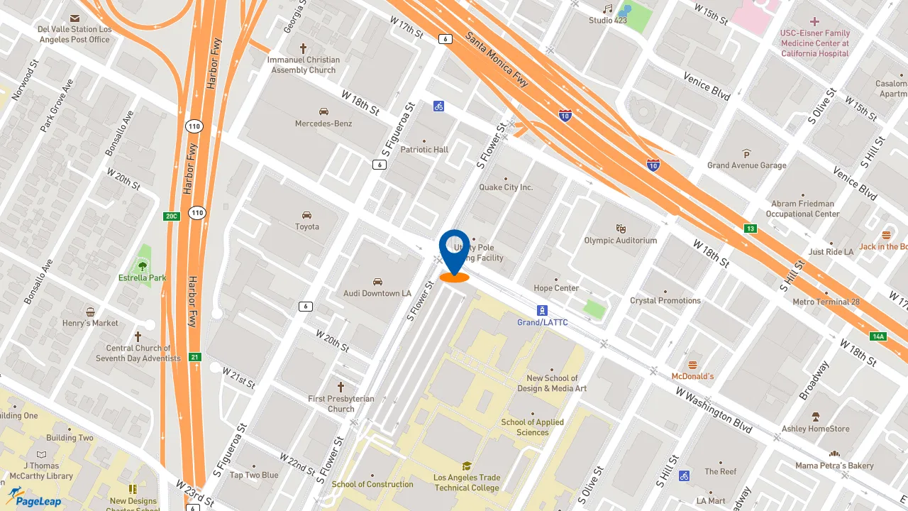 https://pageleap.com map showing location of Capriotti&#039;s Sandwich Shop in Los Angeles.