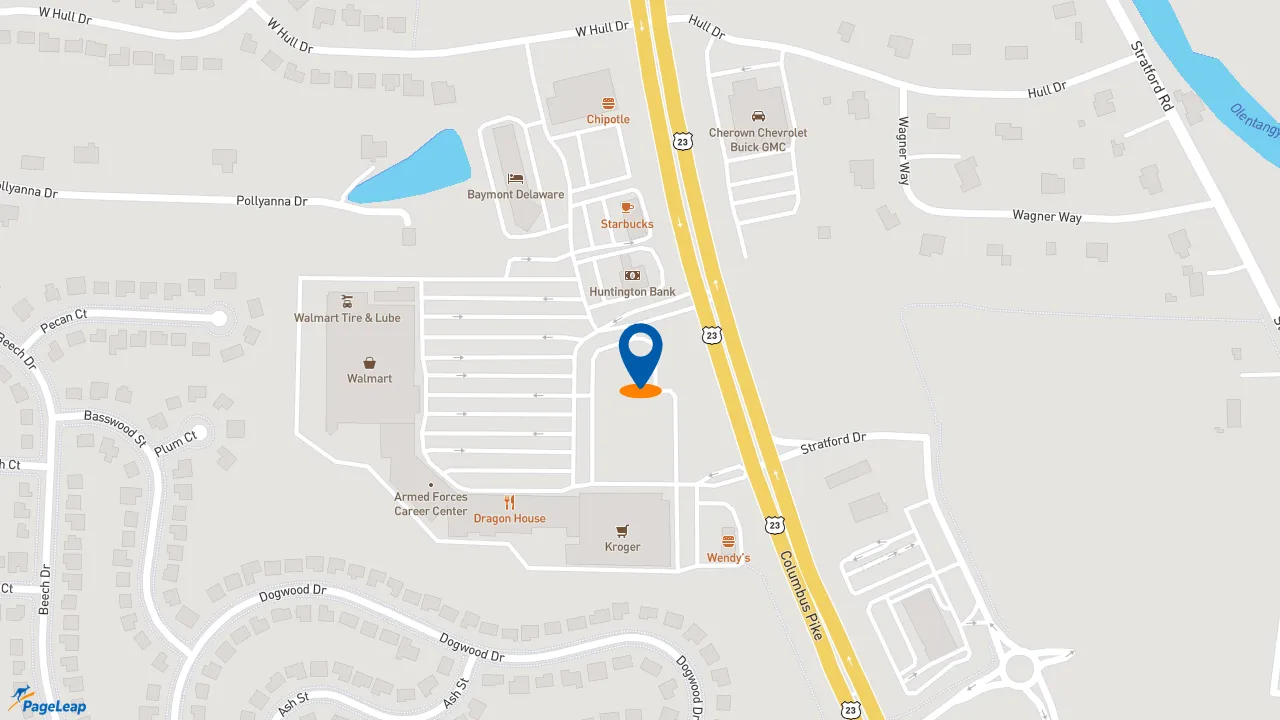 https://pageleap.com map showing location of Caribou Coffee in Delaware.