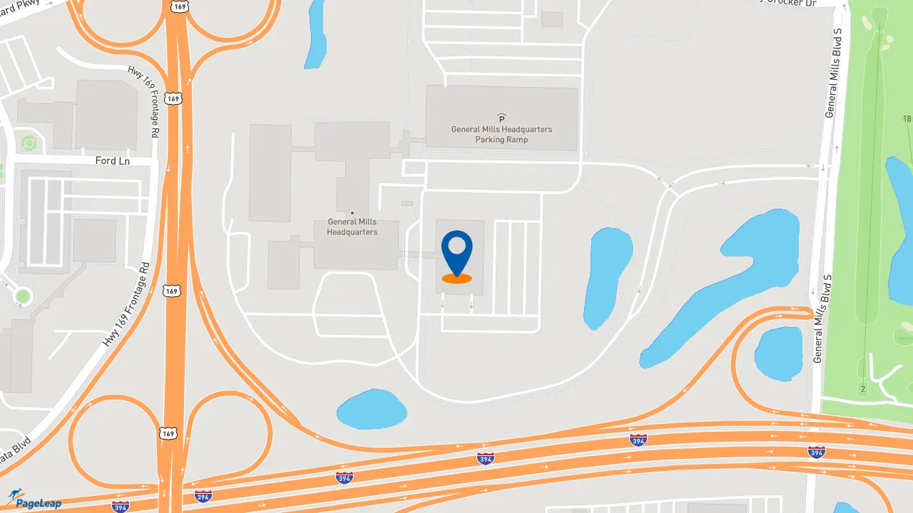 https://pageleap.com map showing location of Caribou Coffee in Golden Valley.