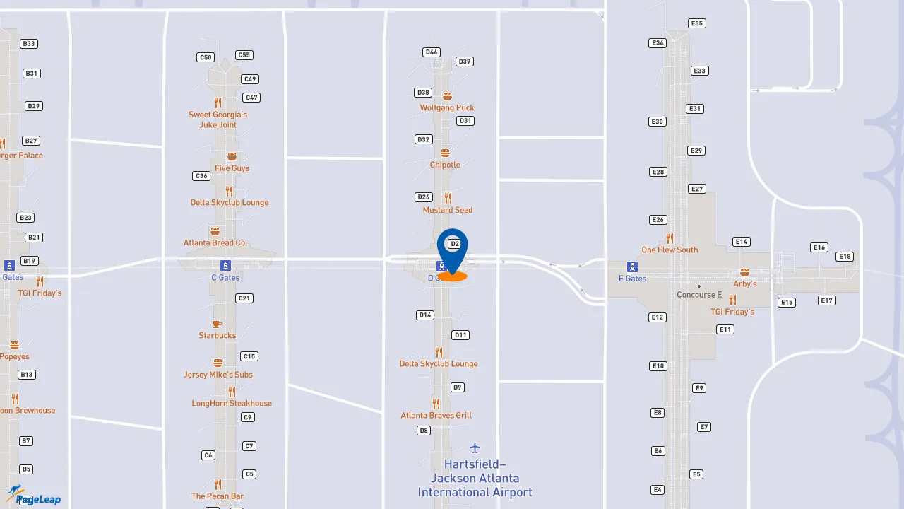https://pageleap.com map showing location of Caribou Coffee in Atlanta.