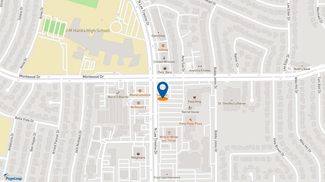 https://pageleap.com map showing location of Carl&#039;s Jr. in El Paso.