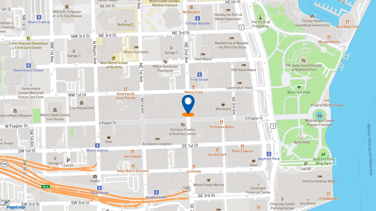 https://pageleap.com map showing location of Carrot Express in Miami.