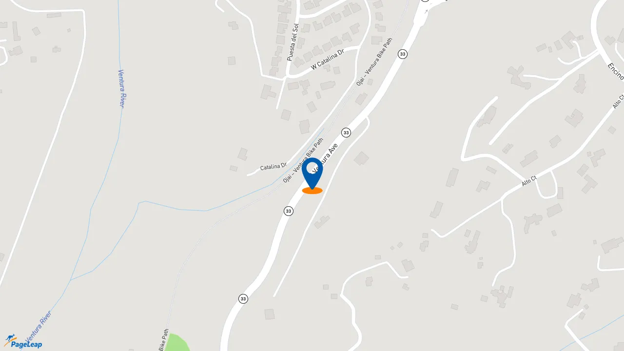 https://pageleap.com map showing location of Casa de Lago in Oak View.