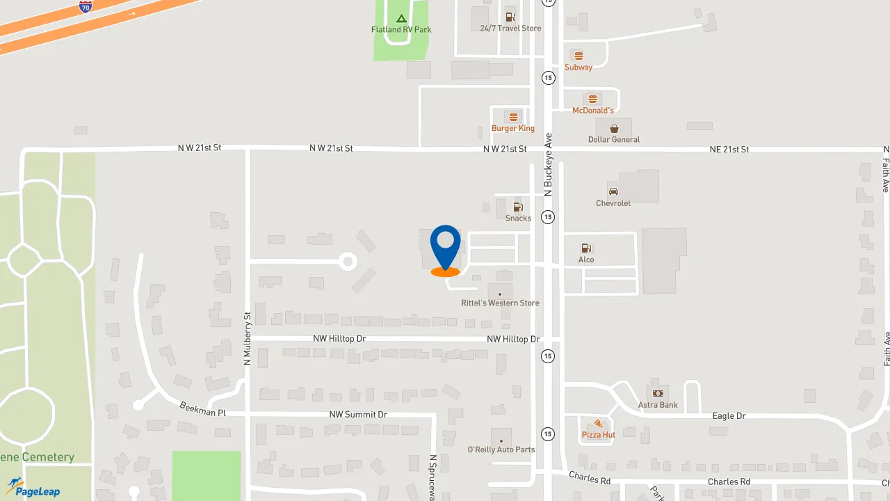 https://pageleap.com map showing location of Champs Chicken in Abilene.