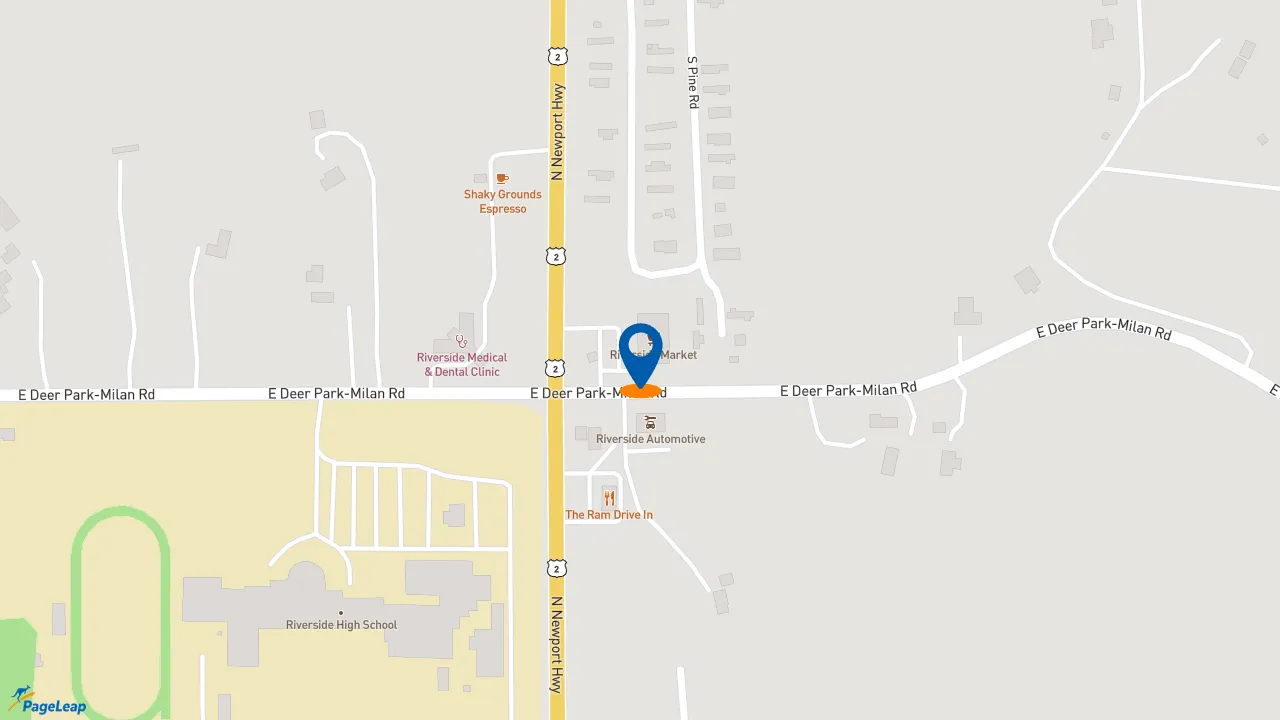 https://pageleap.com map showing location of Champs Chicken in Chattaroy.