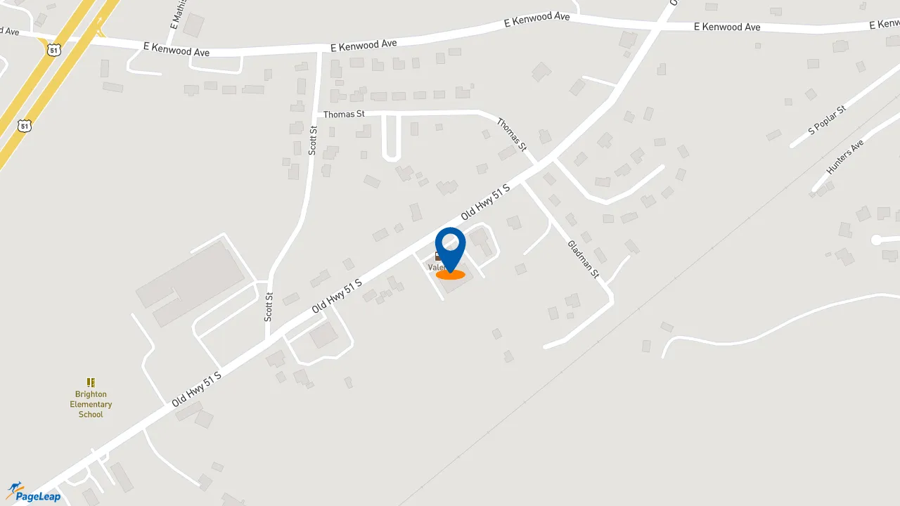 PageLeap.com map showing location of Champs Chicken in Brighton.