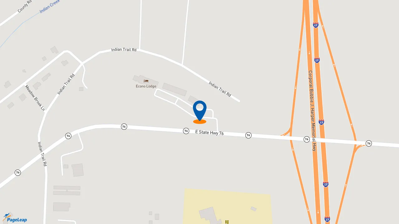 https://pageleap.com map showing location of Champ&#039;s Chicken in Anderson.