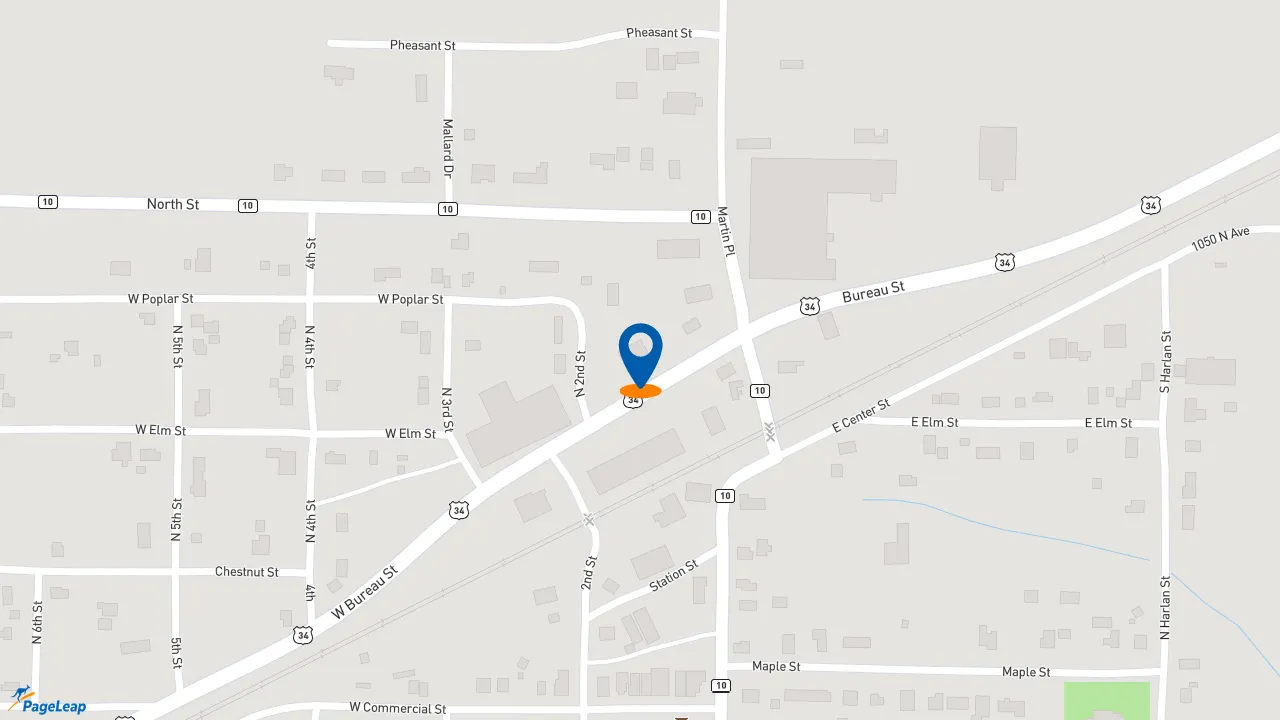https://pageleap.com map showing location of Champs Chicken in Neponset.