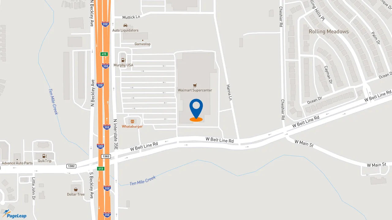 https://pageleap.com map showing location of Charleys Cheesesteaks and Wings in Lancaster.