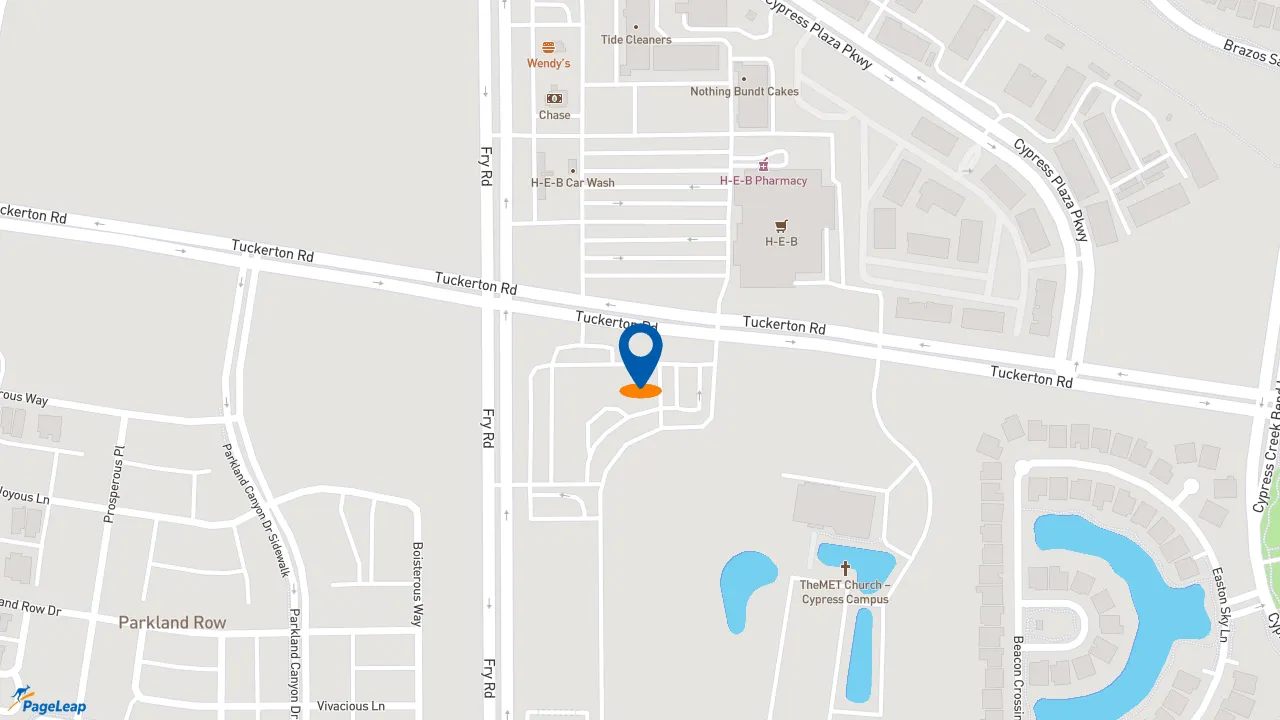 https://pageleap.com map showing location of Charleys Cheesesteaks &amp; Wings in Cypress.