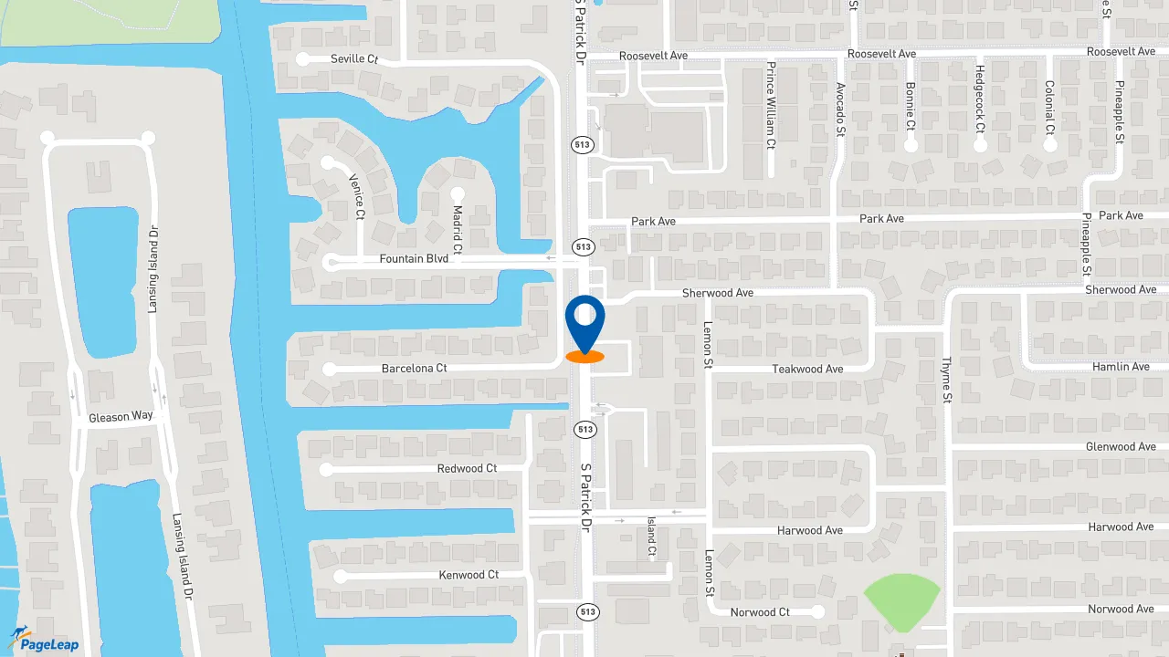 https://pageleap.com map showing location of Charlie&#039;s Auto and Truck Repair in Satellite Beach.