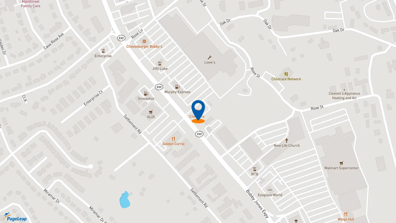 https://pageleap.com map showing location of Checkers in Augusta.