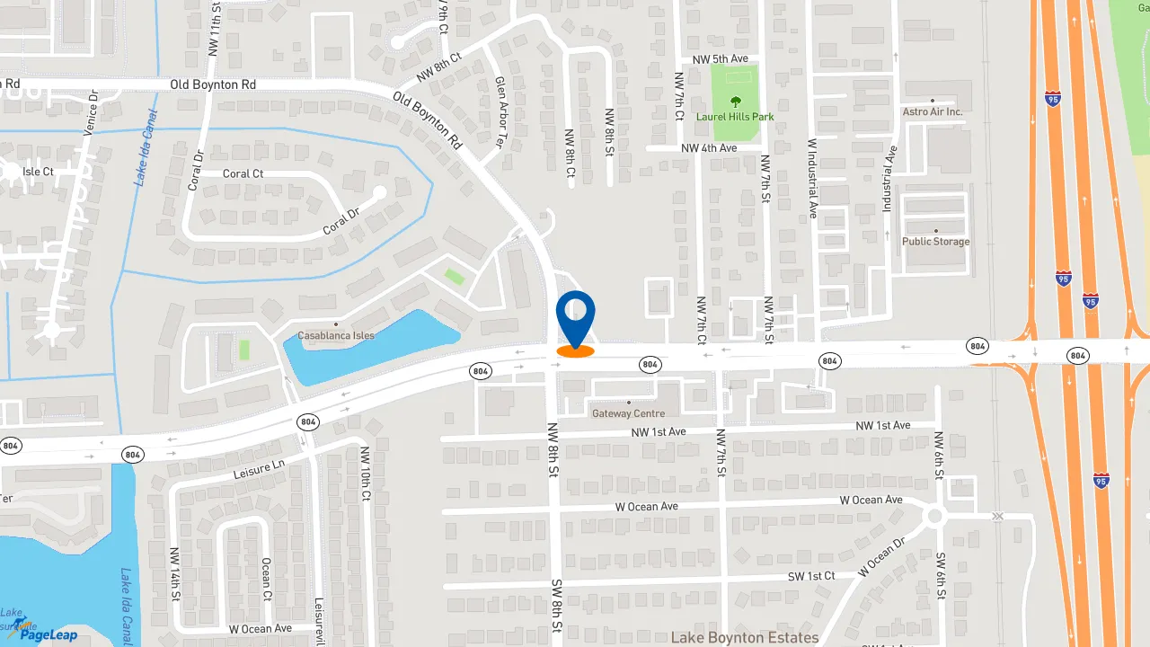 https://pageleap.com map showing location of Checkers in Boynton Beach.