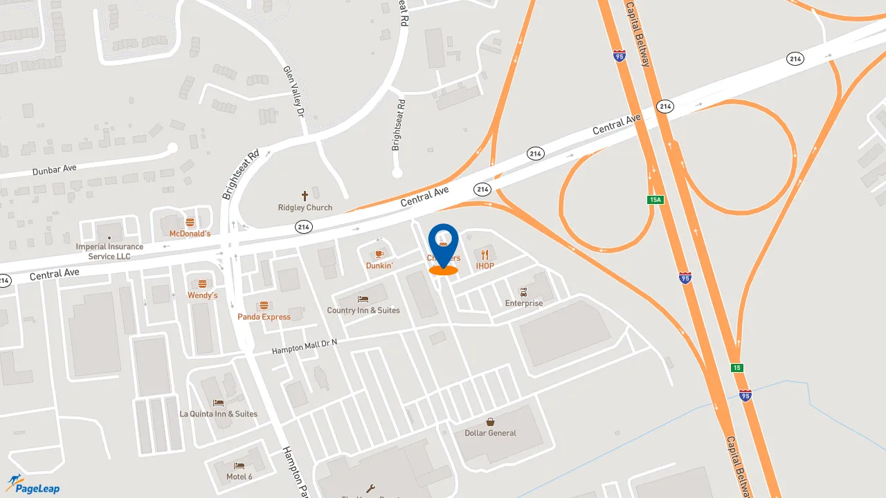 https://pageleap.com map showing location of Checkers in Capitol Heights.