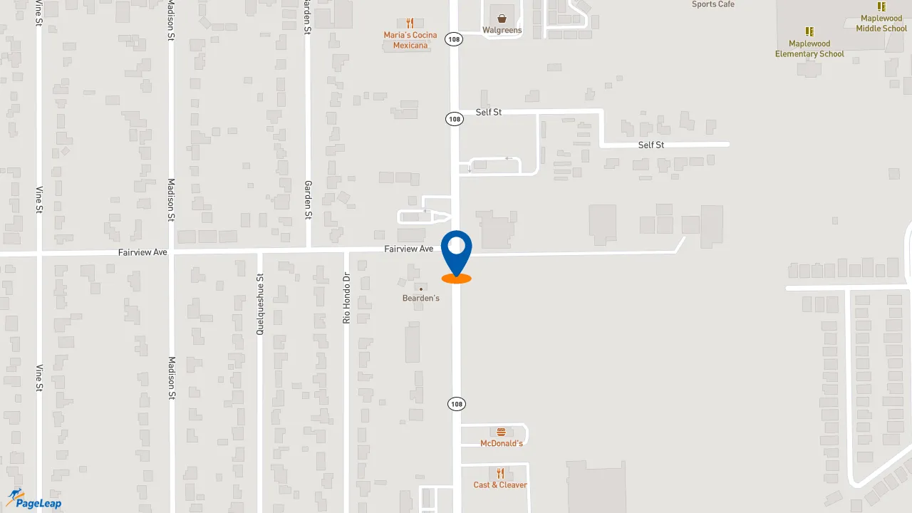 https://pageleap.com map showing location of Checkers in Sulphur.