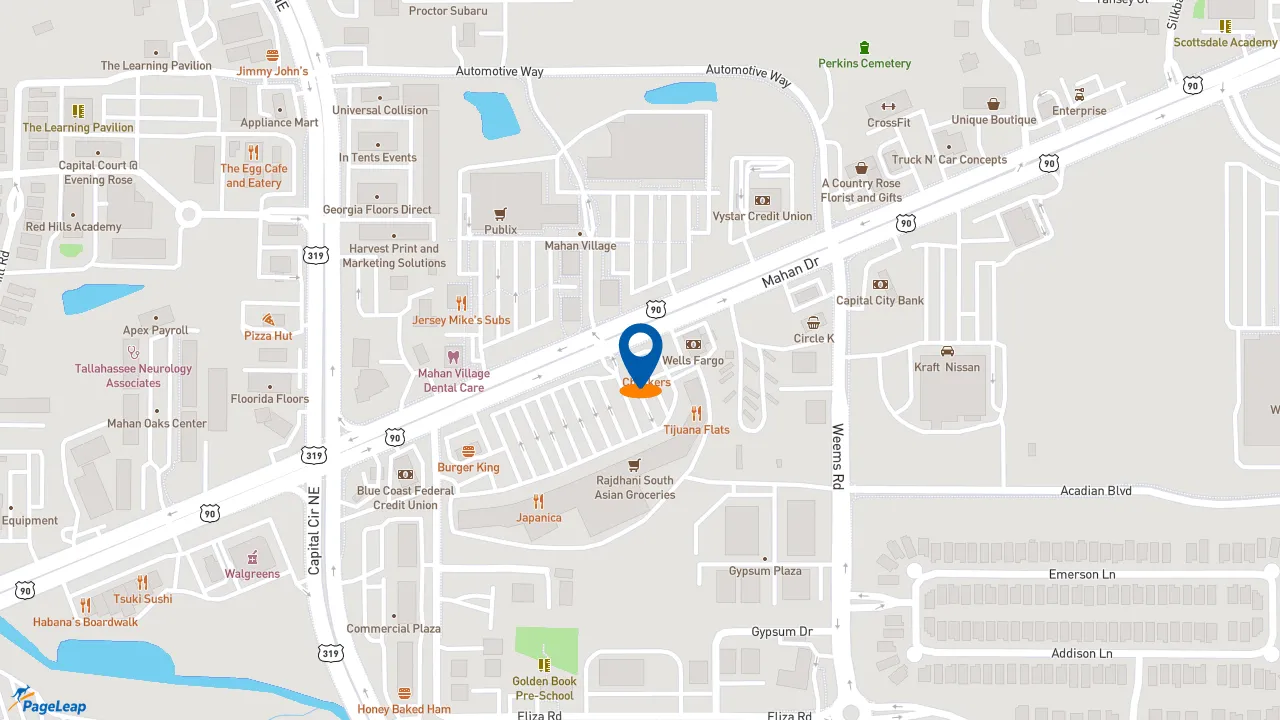 https://pageleap.com map showing location of Checkers in Tallahassee.
