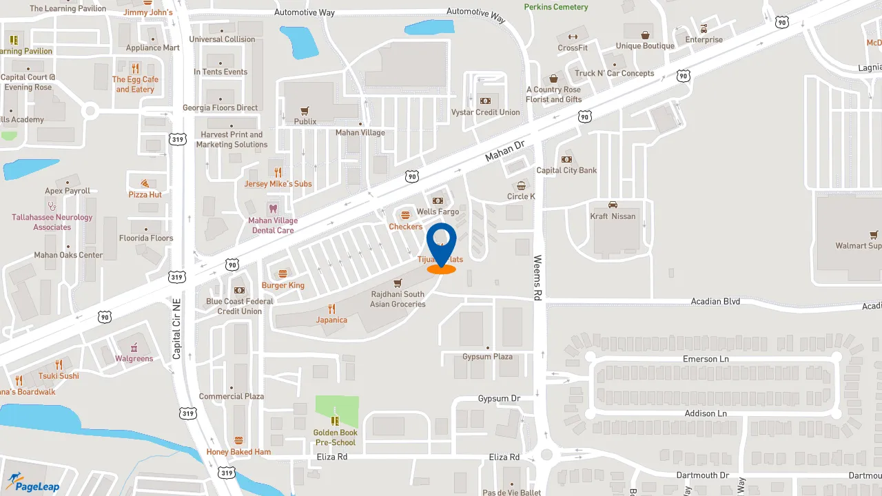 https://pageleap.com map showing location of Checkers in Tallahassee.
