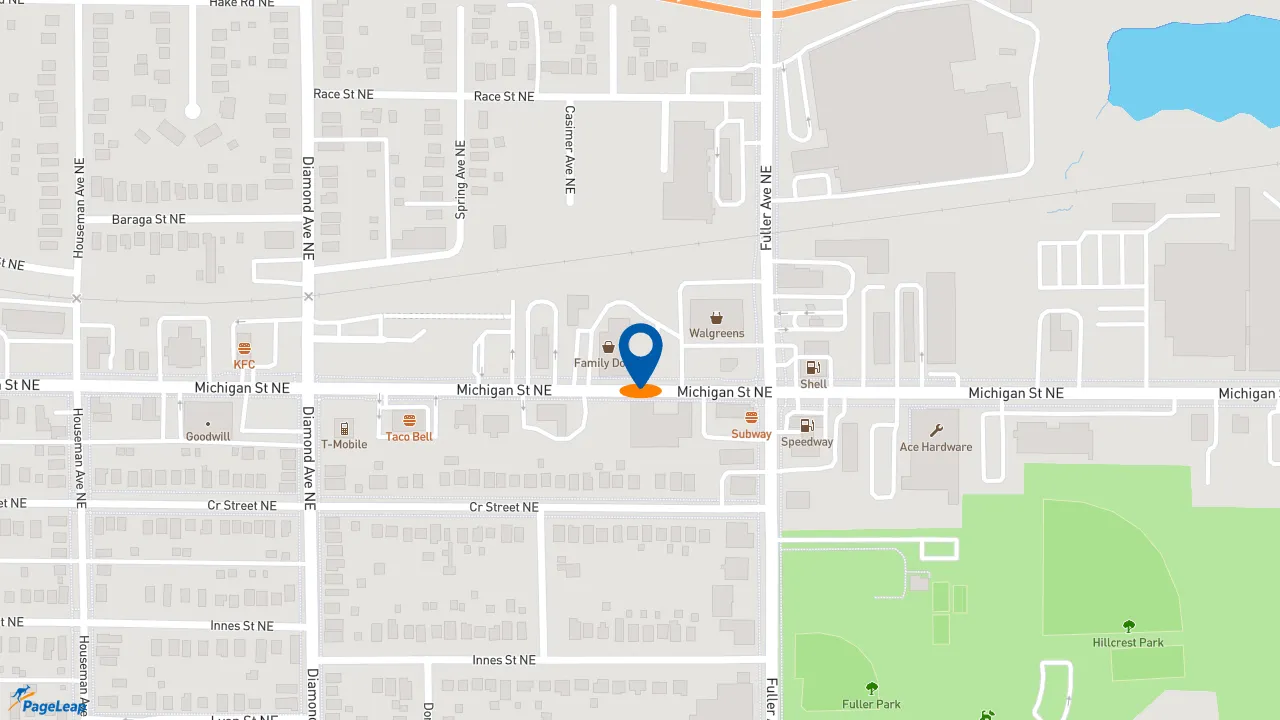 https://pageleap.com map showing location of Checkers in Grand Rapids.