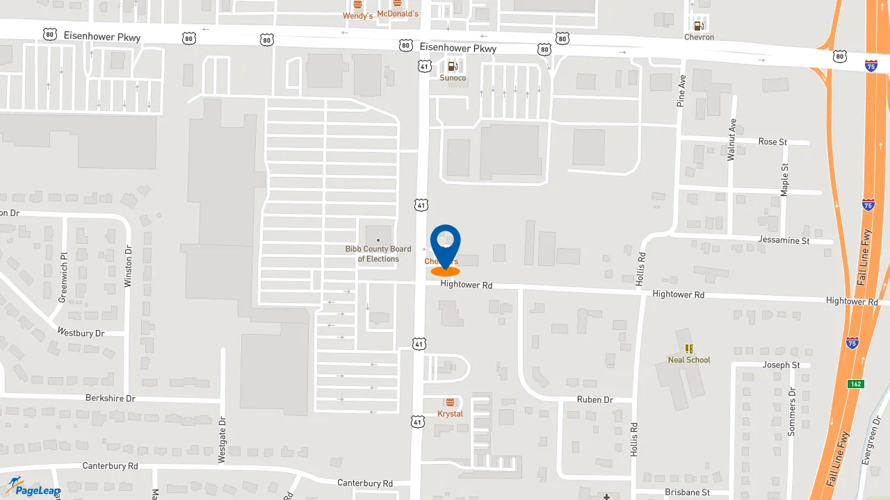 https://pageleap.com map showing location of Checkers in Macon.