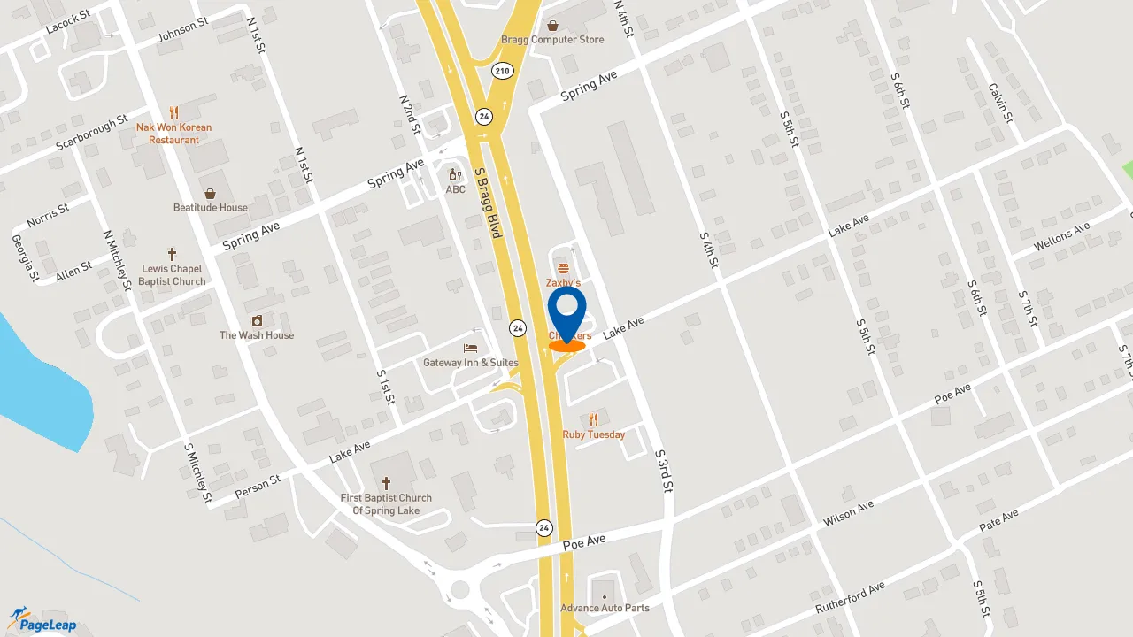 https://pageleap.com map showing location of Checkers in Spring Lake.