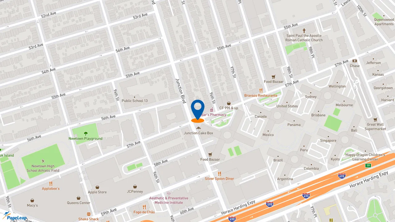 https://pageleap.com map showing location of Checkers in Queens.